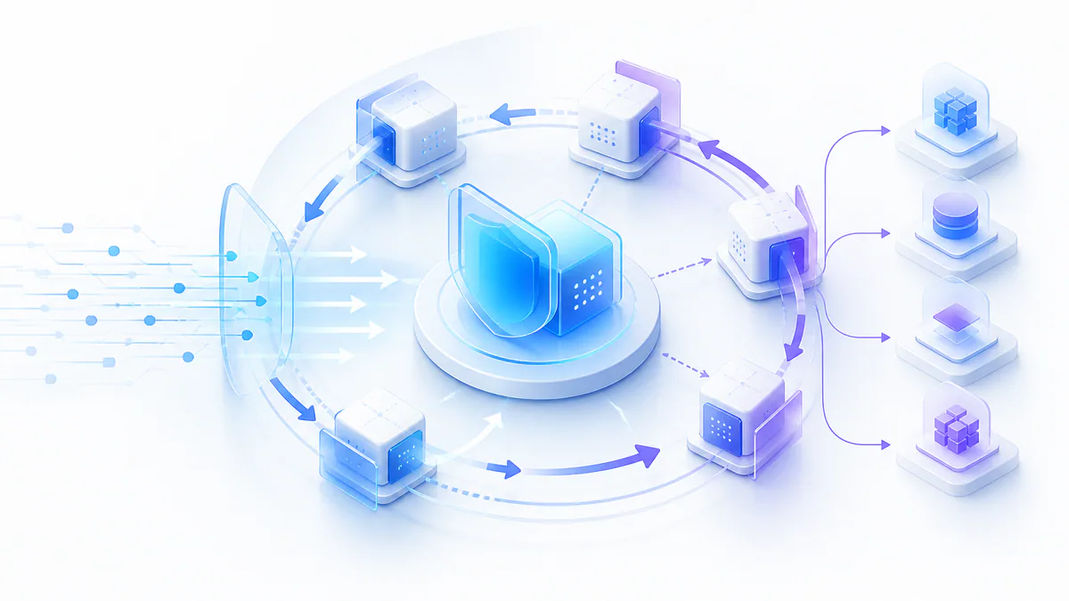 Reverse rotating proxy gateway routing outbound requests through changing proxy IP addresses
