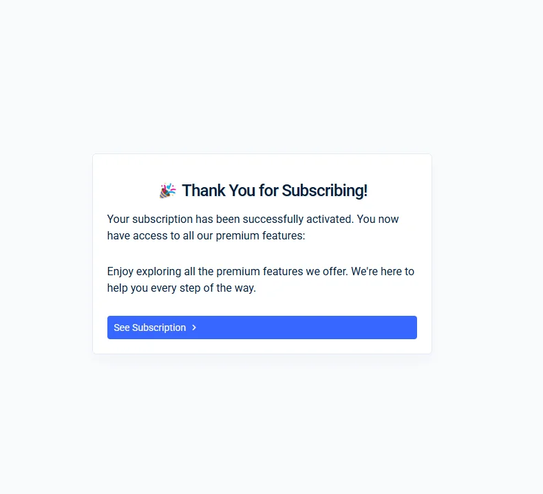 Successful crypto transaction confirmation screen