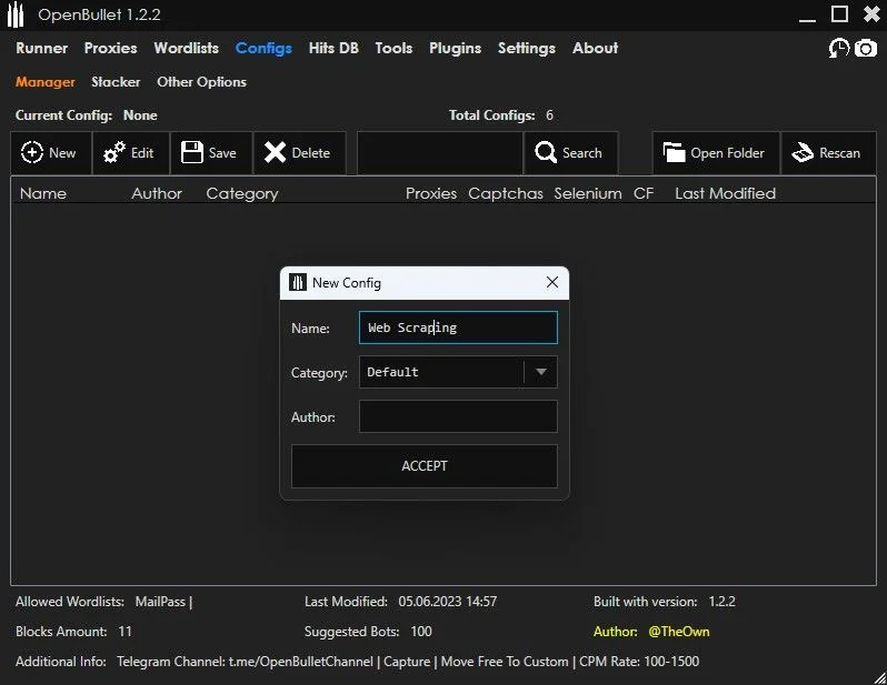 Creating OpenBullet configurations for web scraping