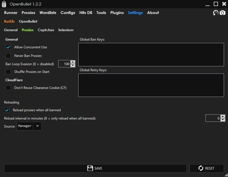 Optimal proxy settings for OpenBullet