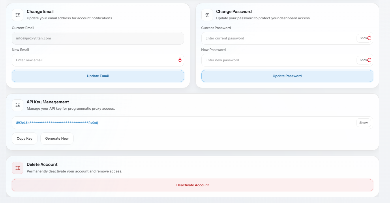 API Key Quickstart Screenshot