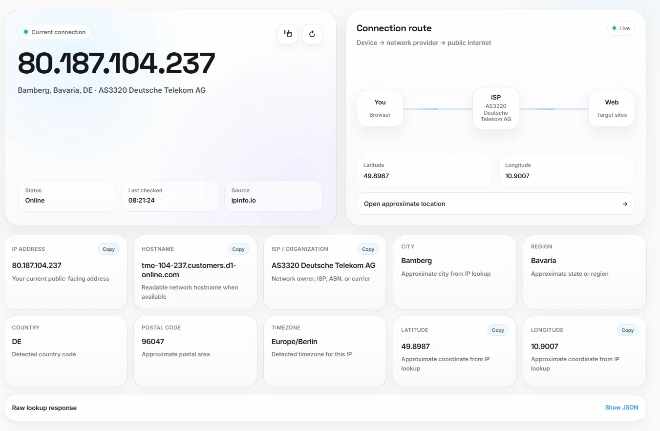 What Is My IP tool preview
